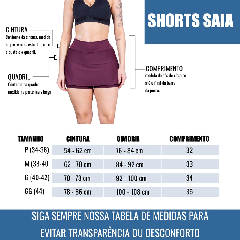 Short Saia Feminino Fitness para Academia Corrida Crossfit – Conforto e Performance