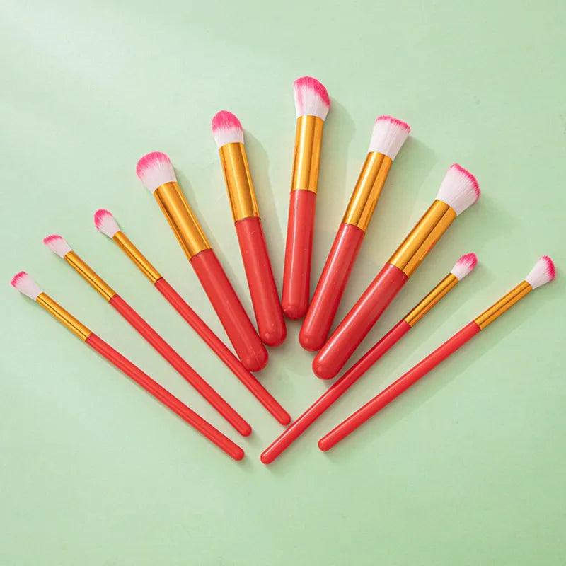 Kit de Pincéis Kabuki Profissional: 10 Peças Essenciais para Maquiagem