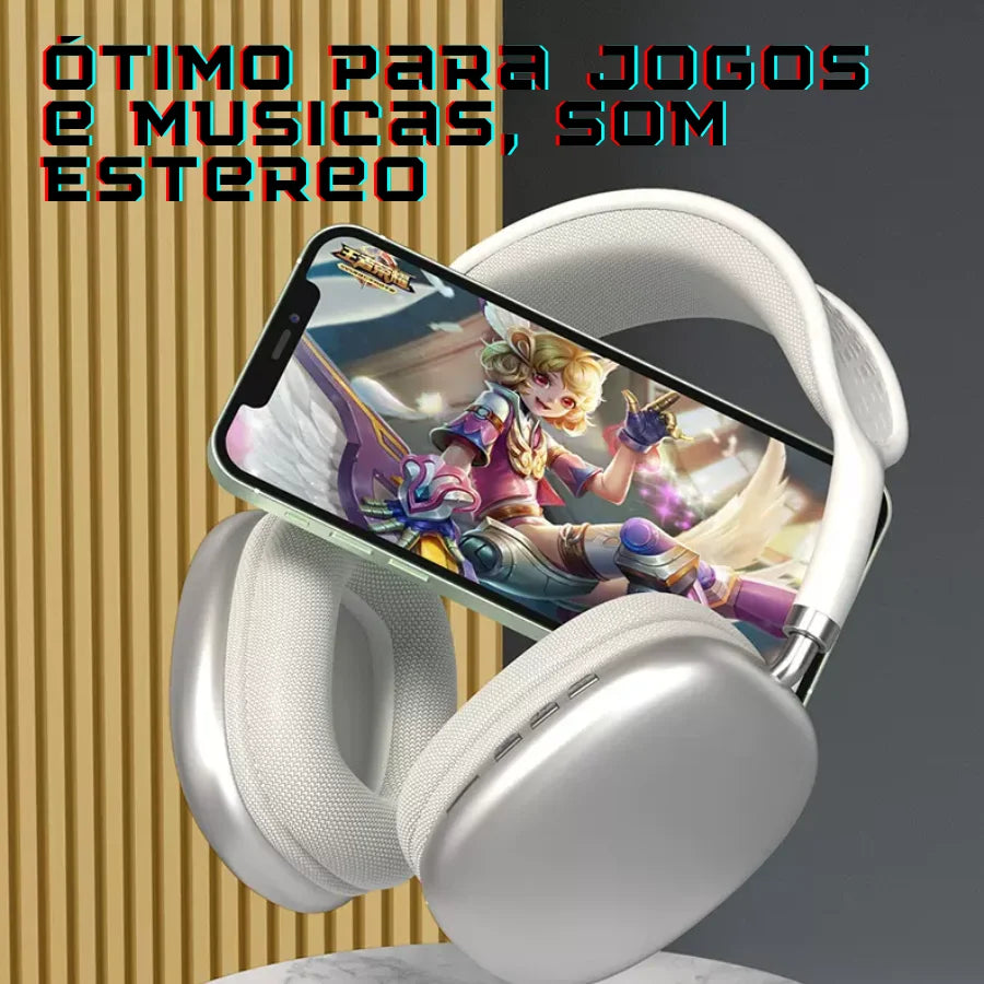Fone de Ouvido Bluetooth P9 Max Premium – Headphone Sem Fio Aura Shaper Esportivo com Microfone e Isolamento - VÁRIAS CORES
