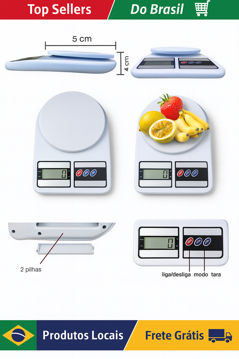 Balança Digital De Precisão Cozinha 10kg Nutrição E Dieta