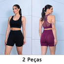 Kit 2 Shorts Fitness Femininos Short Academia: Cós Alto, Empina Bumbum e Controle de Barriga