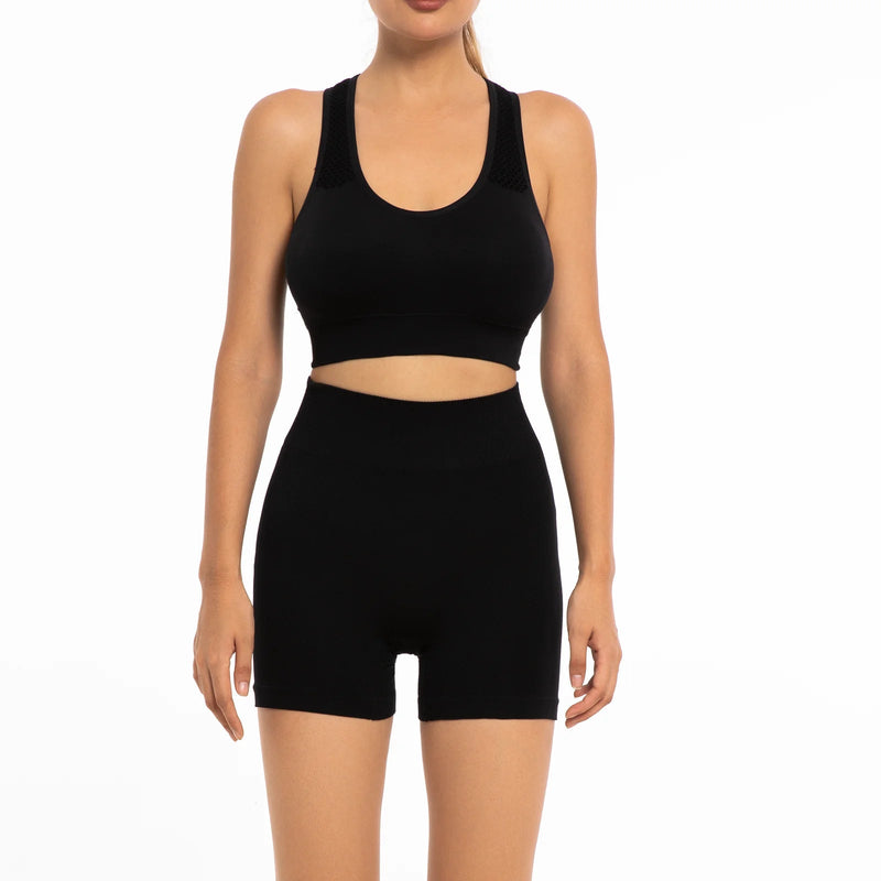 Conjunto Fitness Feminino - Top e Shorts com Tecido Respirável para Treino, Yoga e Corrida – Frete Grátis
