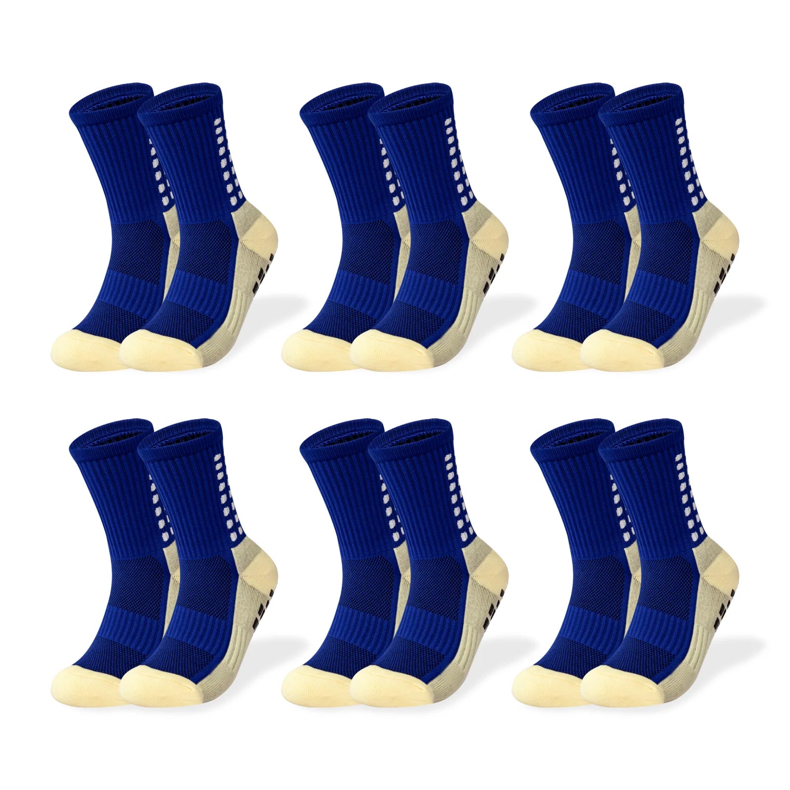 Meia Antiderrapante Esportiva Aura Shaper – Kit 6 Pares - Grip Silicone Profissional para Futebol, Corrida e Treinos | Envio Grátis Brasil
