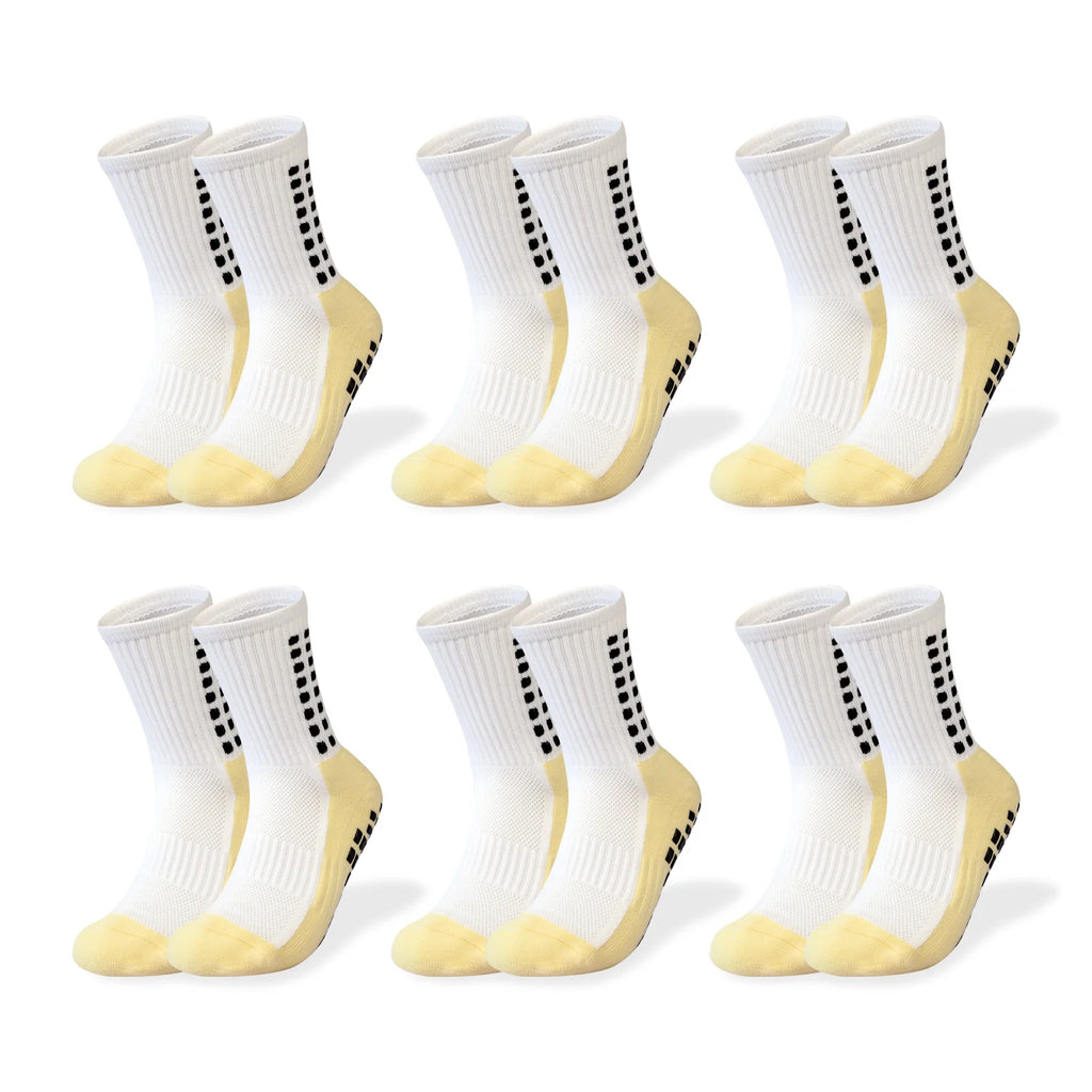 Meia Antiderrapante Esportiva Aura Shaper – Kit 6 Pares - Grip Silicone Profissional para Futebol, Corrida e Treinos | Envio Grátis Brasil