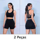 Kit 2 Shorts Fitness Femininos Short Academia: Cós Alto, Empina Bumbum e Controle de Barriga