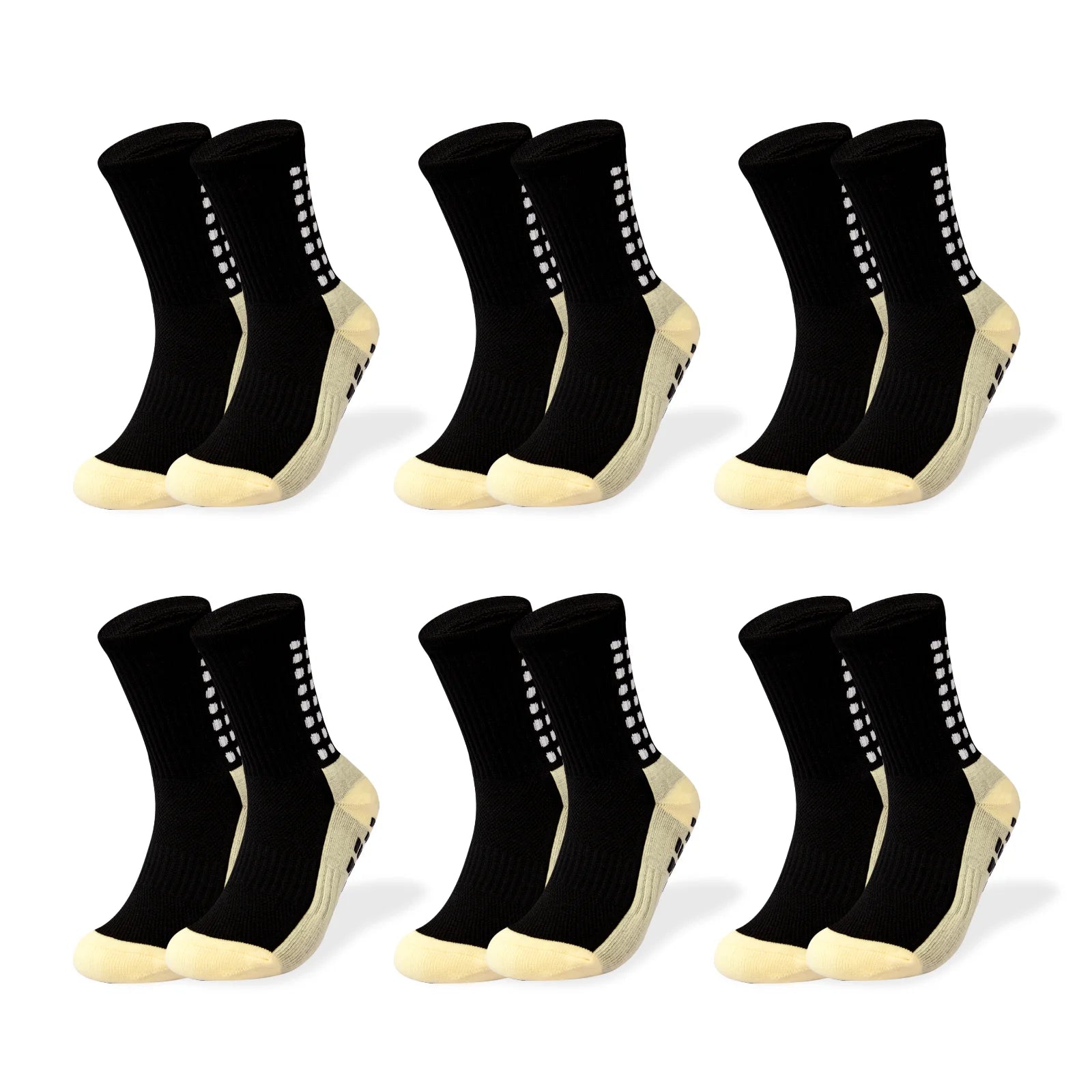 Meia Antiderrapante Esportiva Aura Shaper – Kit 6 Pares - Grip Silicone Profissional para Futebol, Corrida e Treinos | Envio Grátis Brasil
