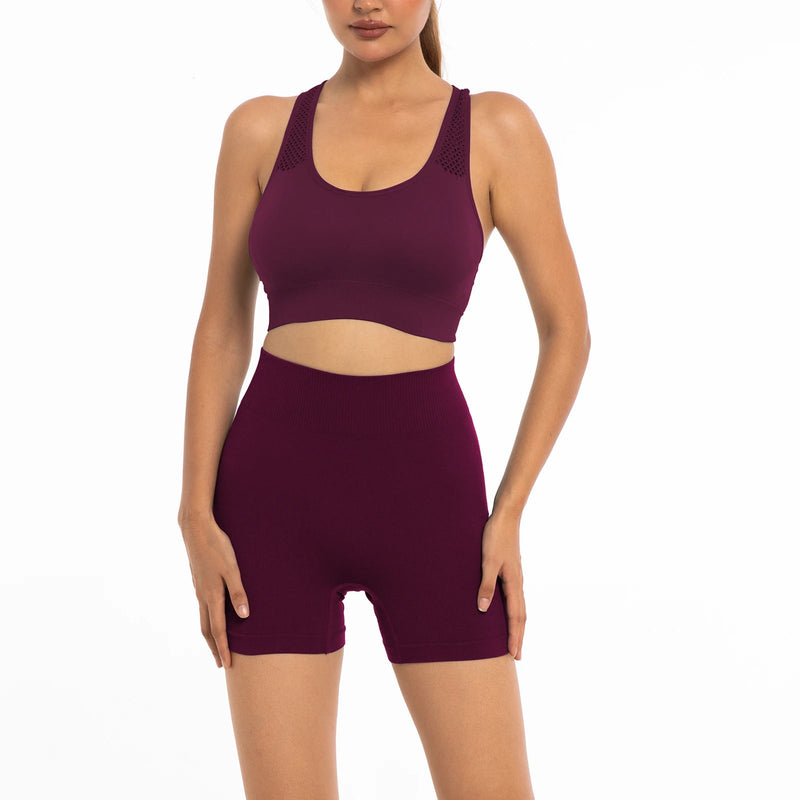 Conjunto Fitness Feminino - Top e Shorts com Tecido Respirável para Treino, Yoga e Corrida – Frete Grátis