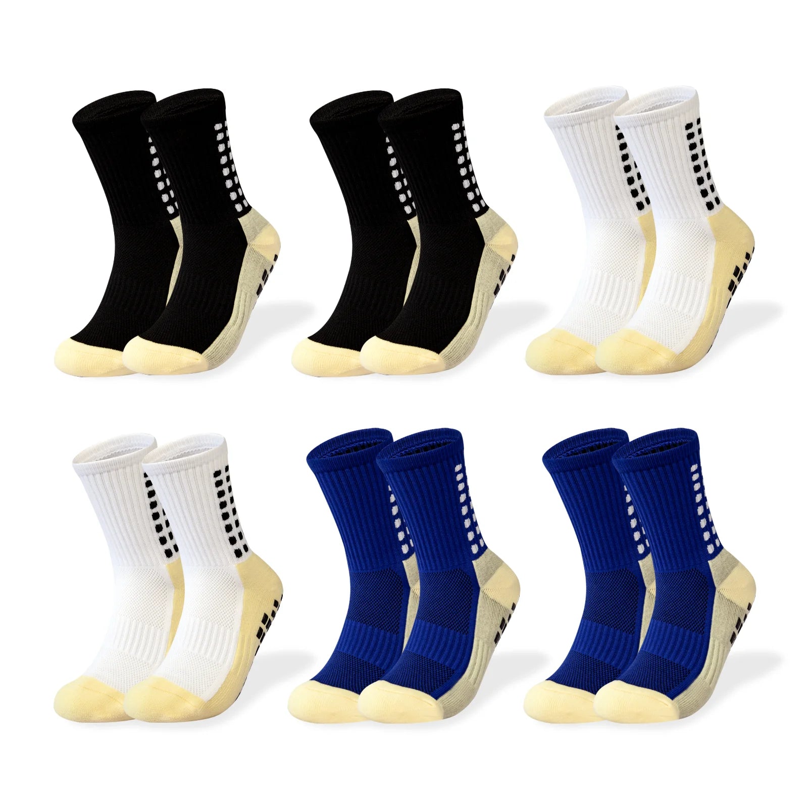 Meia Antiderrapante Esportiva Aura Shaper – Kit 6 Pares - Grip Silicone Profissional para Futebol, Corrida e Treinos | Envio Grátis Brasil
