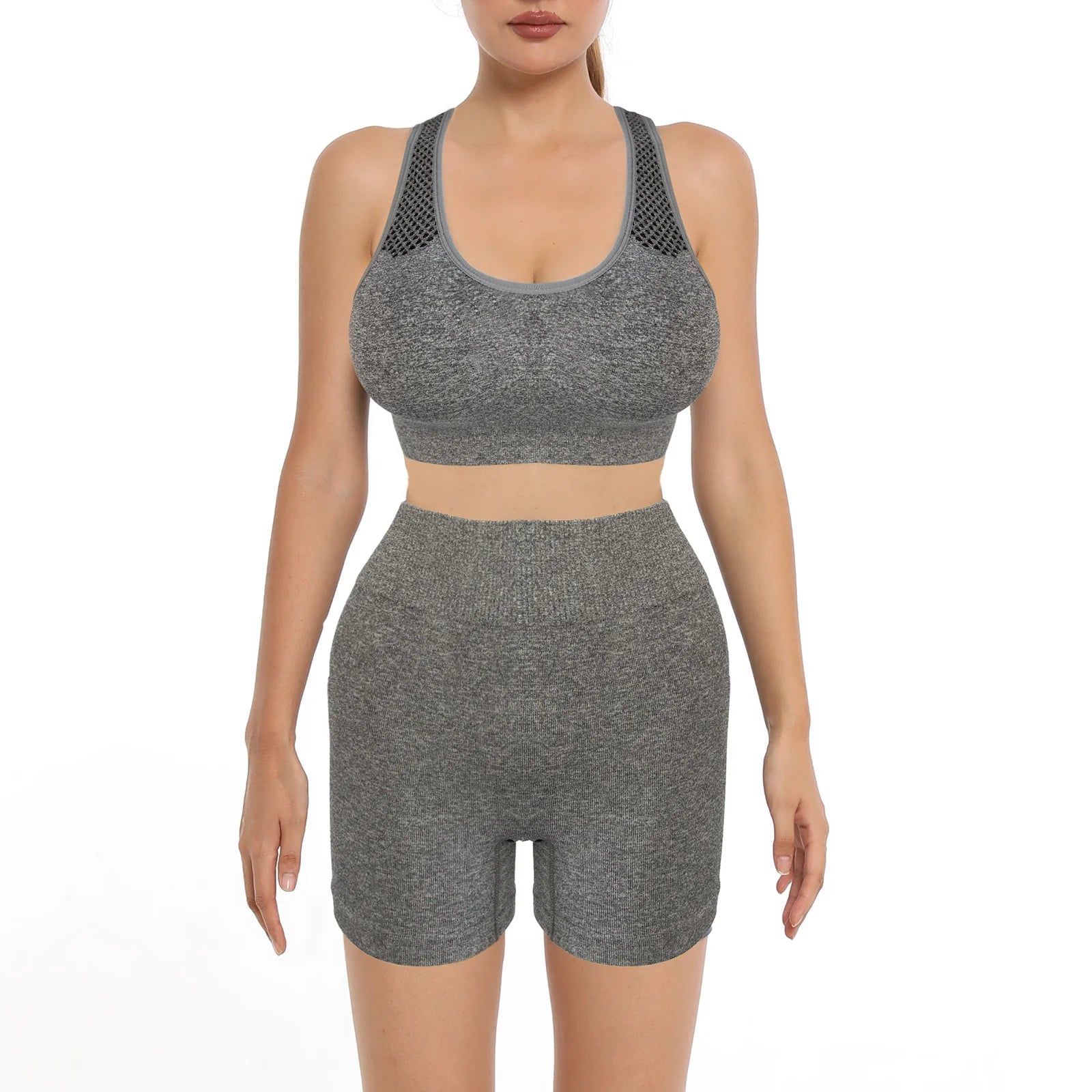 Conjunto Fitness Feminino - Top e Shorts com Tecido Respirável para Treino, Yoga e Corrida – Frete Grátis