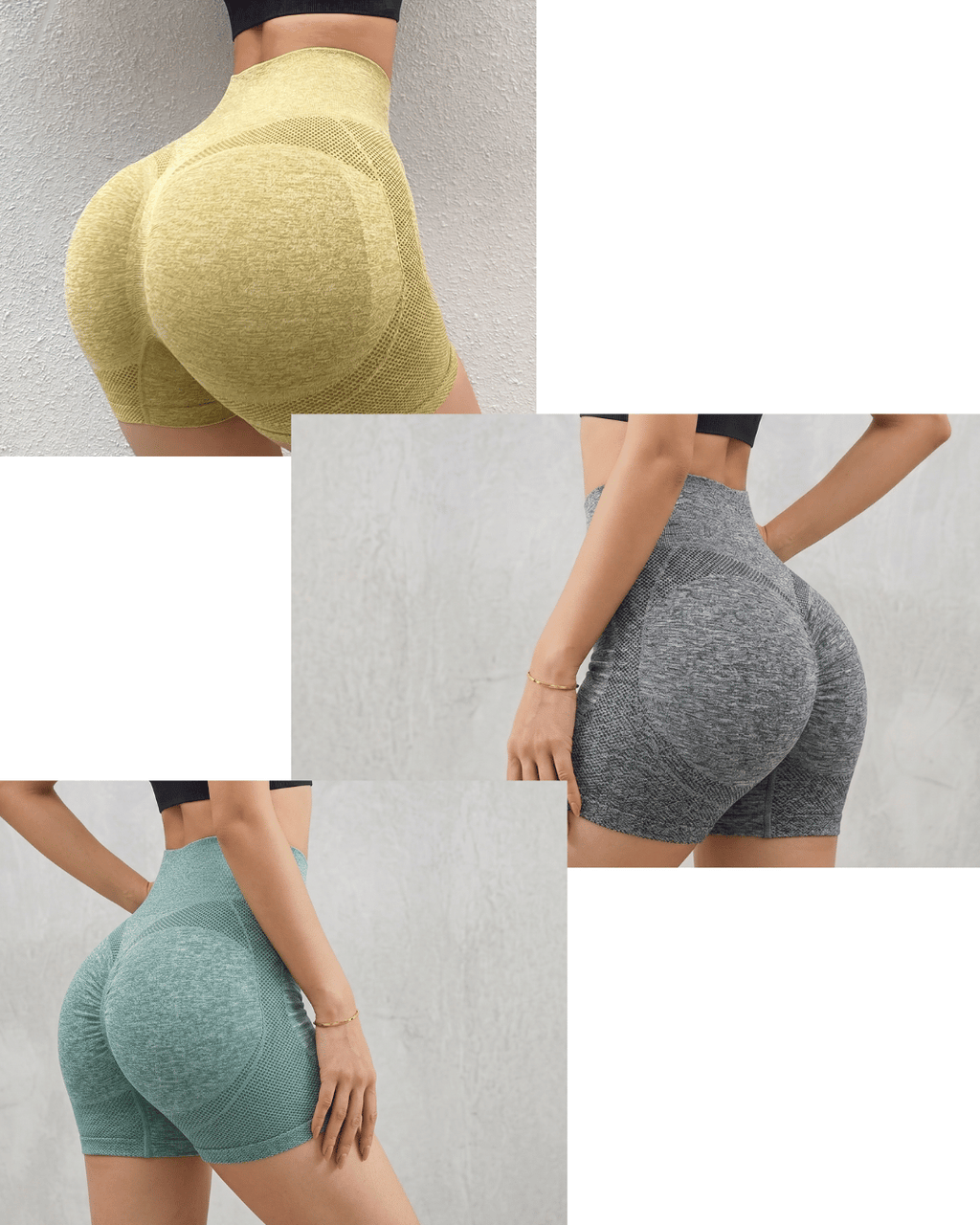 Short Aura Feminino Cintura Alta para Academia, Yoga e Fitness | KIT 3 POR R$99