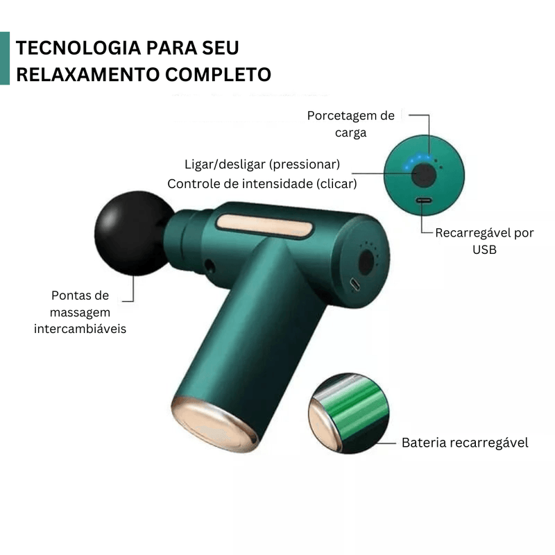 Massageador Portátil - Relaxamento muscular - Alívio de Dores